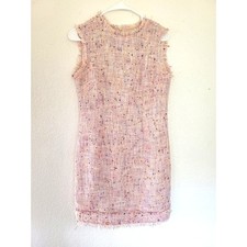 Alex Marie Pink Crepe Sleeveless Round Neck Shift Dress Size 4P #P3