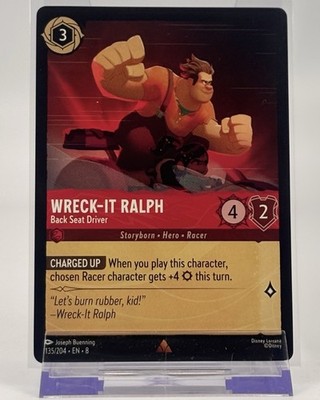 Wreck-It Ralph Back Seat Driver 135/204 Lorcana Reign of Jafar NM
