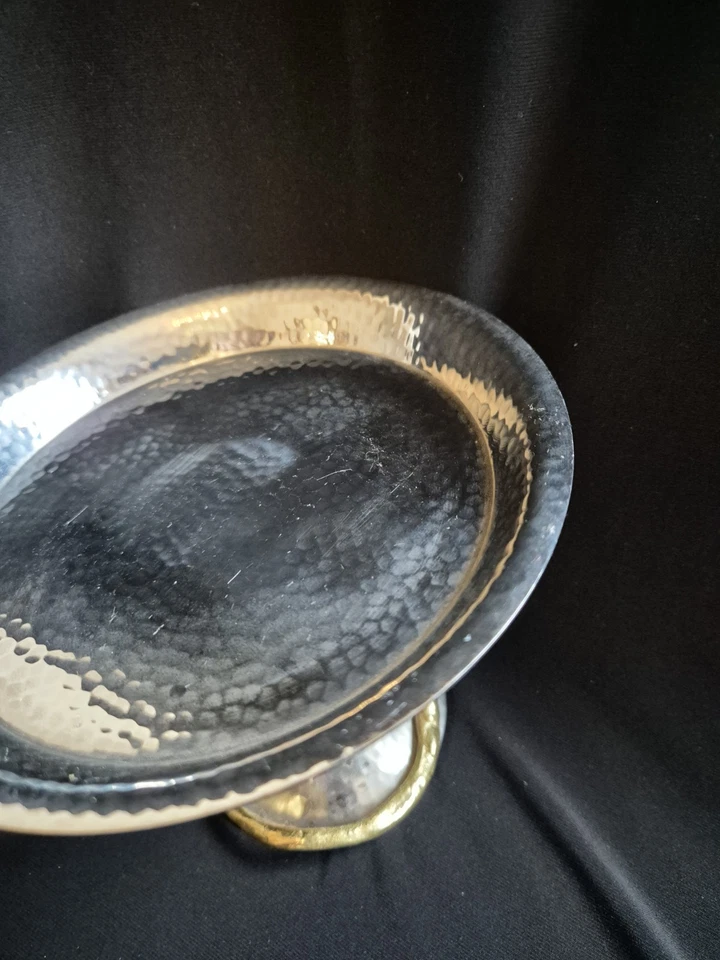 MICHAEL ARAM Gold Orchid Silver Pedestal Footed Platter - Image 4 of 4