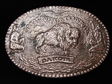 PI13103 VINTAGE 1970s  GREAT BUFFALO TRADING CO.  SOLID BRASS BELT BUCKLE