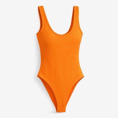 Primark Ribbed Bodysuit Size XS Orange Women s Sleeveless Body Top