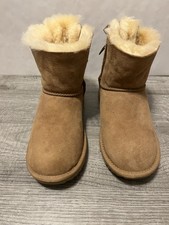 UGG Mini Bailey Bow II Big Kids Booties - Chestnut, US 6