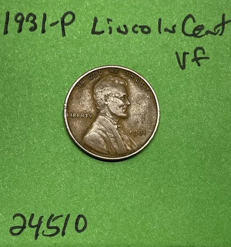 1931-P Lincoln Wheat Cent / Penny 1c Vf Very Fine