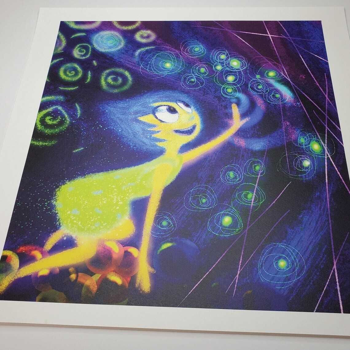 Joy Lithograph Inside Out Pixar Disney Poster 13x13 Concept art
