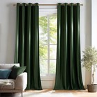 Velvet Curtains 84 Inch Long for Bedroom, 52"W x 84"L (Pack of 2) Olive Green