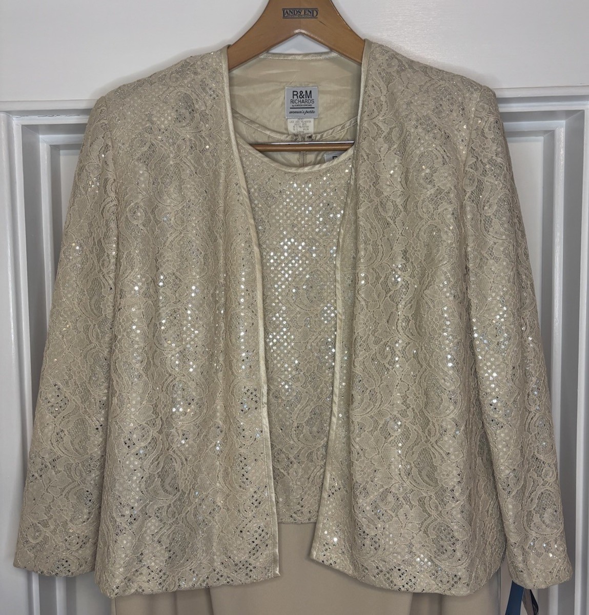 sachin and babi light blue dress Champagne Dress With Lace Top