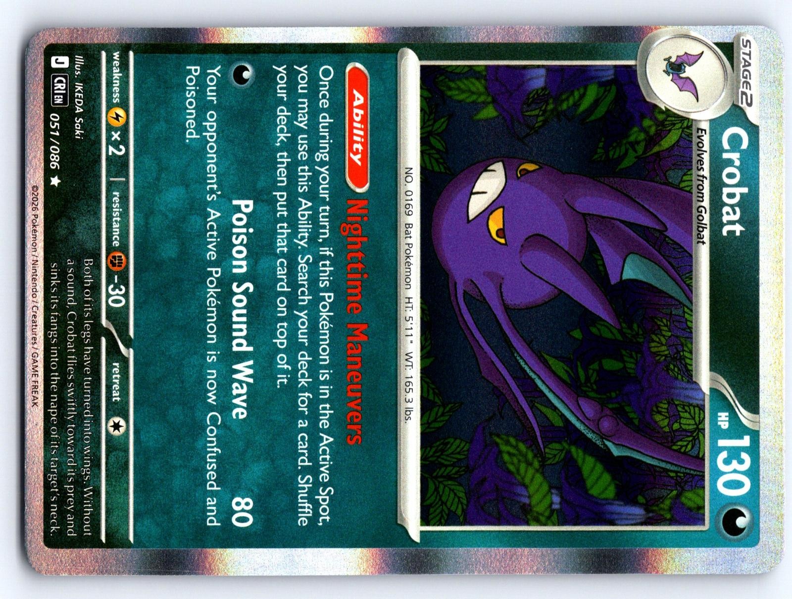 Crobat 076 Holo Promo ME: Mega Evolution Promo Pokemon Near Mint