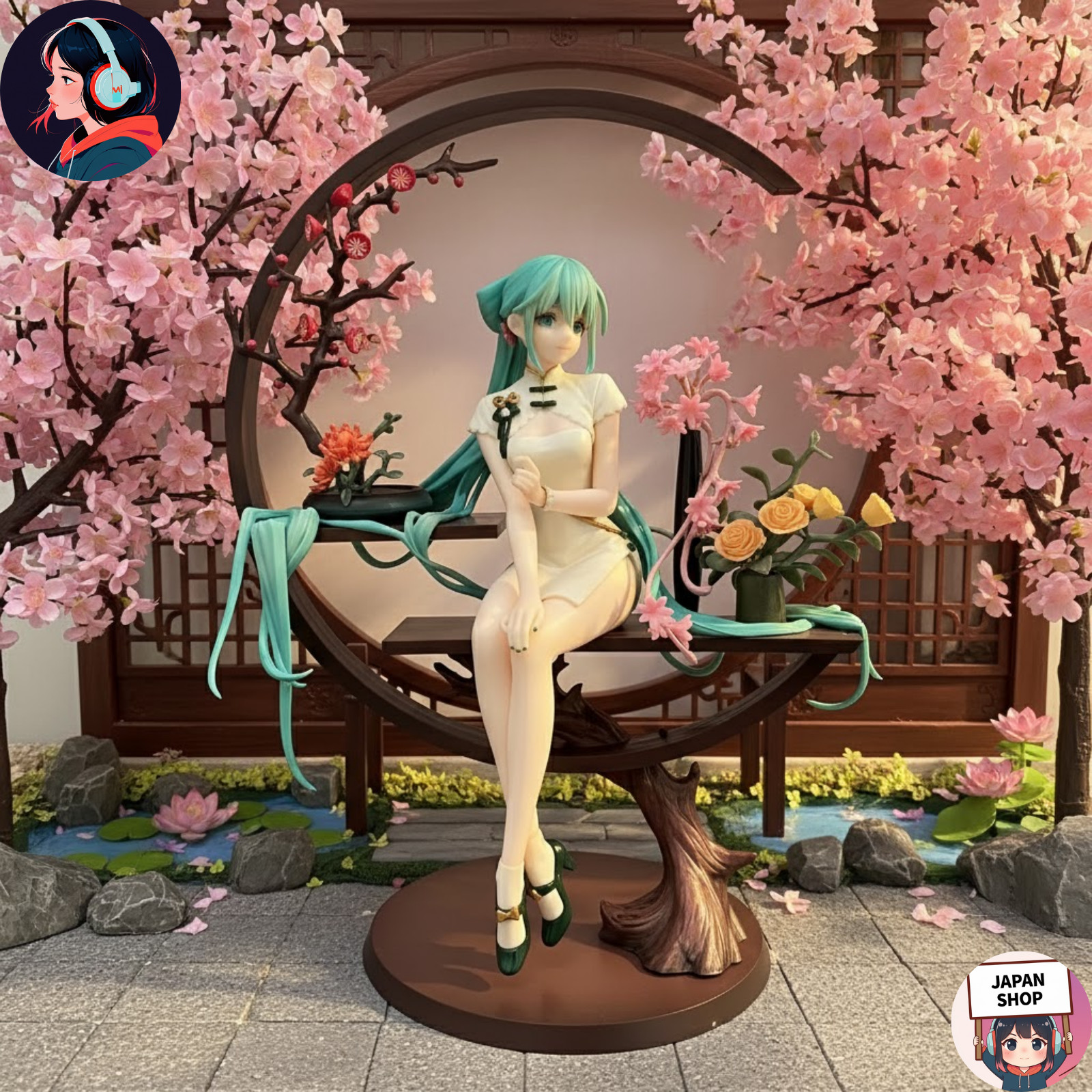 Hatsune Miku Cheongsam 1/7 Scale Figure PVC Statue Anime Authentic Japan Ver 25c