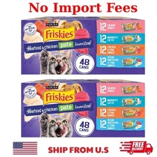 Purina Friskies Seafood Chicken Pate Variety Pack Wet Cat Food, 5.5oz, 96 cans