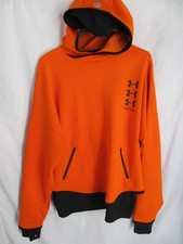 UNDER ARMOUR x PALM ANGELS Orange Hoodie Hooded Sweatshirt Size S Thumbholes