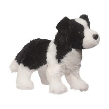 Douglas Cuddle Toys 8  Meadow Border Collie Dog Stuffed Animal Black  White