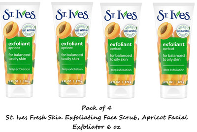 St. Ives Face Scrub, Healthy-Looking Skin Apricot Face Wash Scrub 6 Oz ( 4Pack)