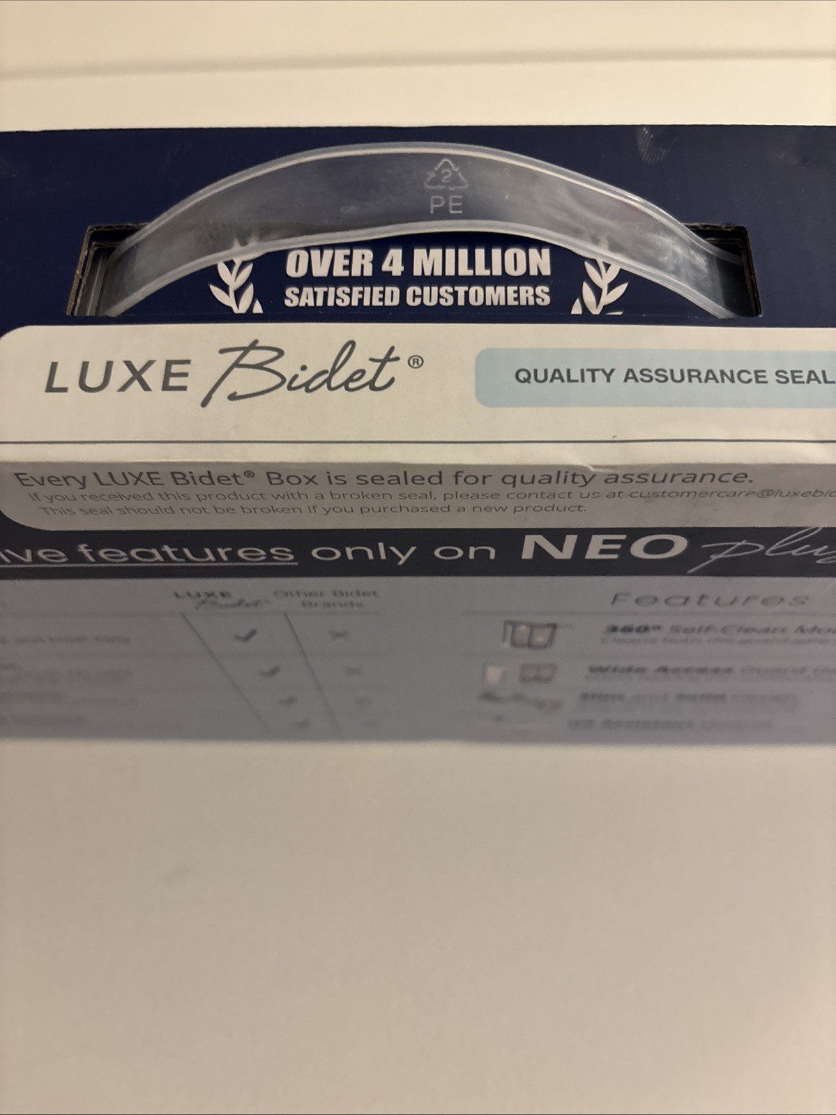 NEO 120 Plus White Patented Bidet Attachment for Toilet Seat, Innovative Hinges