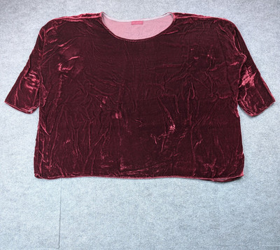 CP Shades Velvet Blouse Womens XL Silk Crushed Quiet Luxury Lagenlook Whimsigoth
