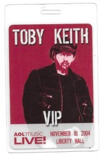 TOBY KEITH 2004 Liberty Hall Franklin Tennessee Concert Laminated PASS Country