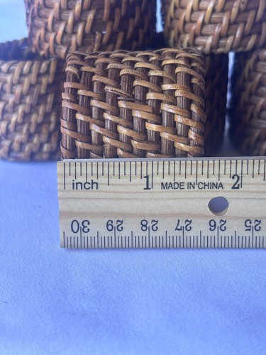 Set 6 anelli tovaglioli in vimini rattan intrecciato - Foto 2 di 3