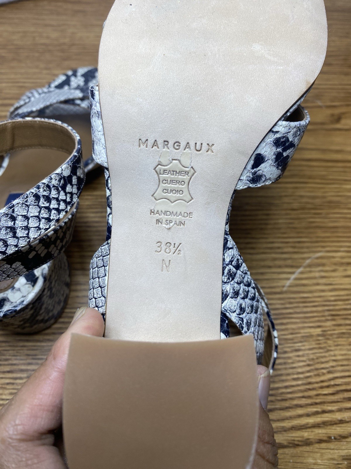 MARGAUX The City Sandal Python Embossed Leather C… - image 8