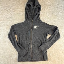 Nike Hoodie Full Zip Youth Small Heather Gray Athletic Wear / Athleisure