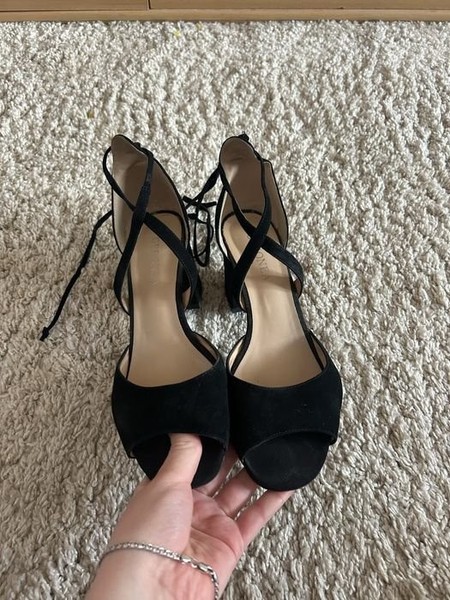 Women Heels Black Suede 39 #HQEN