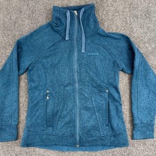 E-17-02 Avalanche Womens L Blue Full Zip Fleece Jacket High Neck Cozy Outdoor