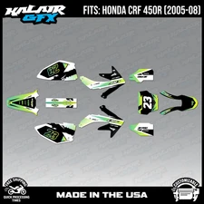 Graphics Kit for HONDA CRF450R (2005-2008) Evader Series - Lime