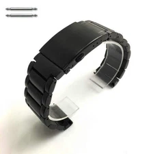 Solid Hi Quality Steel Bracelet Brushed Black Metal Replacement Watch Band #5112
