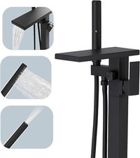 Tub Filler Freestanding Bathtub Faucet Matte Black Floor Mount Tub Faucet
