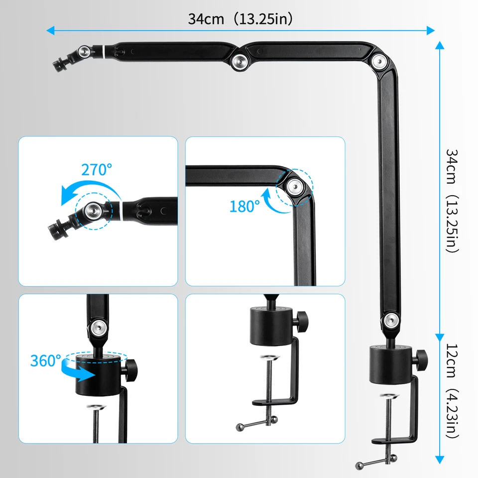 Mikrofonarm Mikrofonständer Mikrofonstativ Mikrofon Tisch Klemmhalterung - Bild 4 von 4