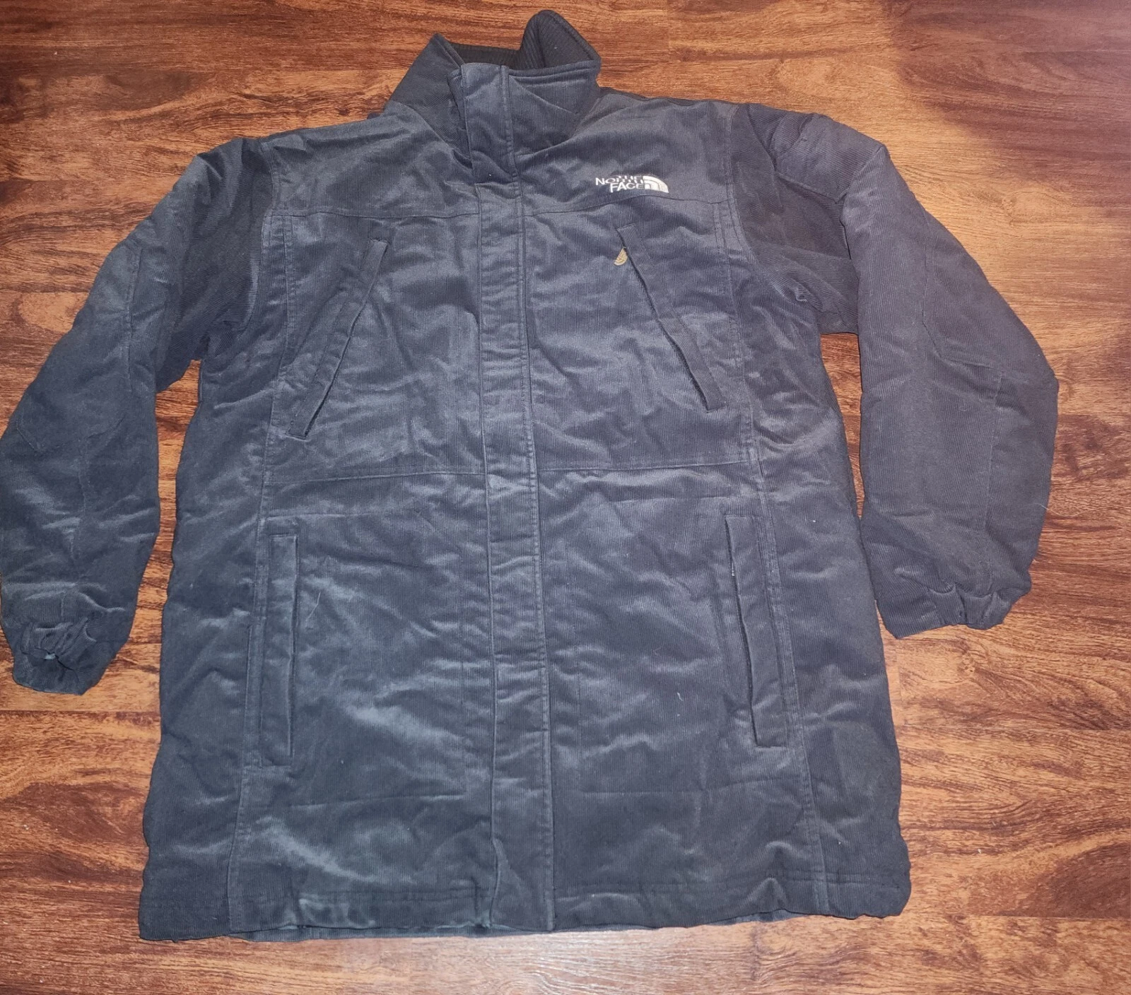 THE NORTH FACE MEN'S CORDUROY INSULATED COAT JACKET BLACK SIZE LARGE IS USED