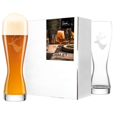 Eisch Chalet Weizenbierglas 2er Set im Geschenkkarton aus Kristallglas