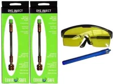 Refrigerant Leak Detector Dye Inject w/ Blacklight + Glasses (2 Pack)