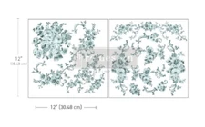Redesign With Prima MINTY ROSES Maxi Decor Transfer, Trailing Green Floral Decal