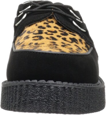 T.U.K A8142 TUK Black / Leopard Cowhair Low Sole Creeper  display picture 2