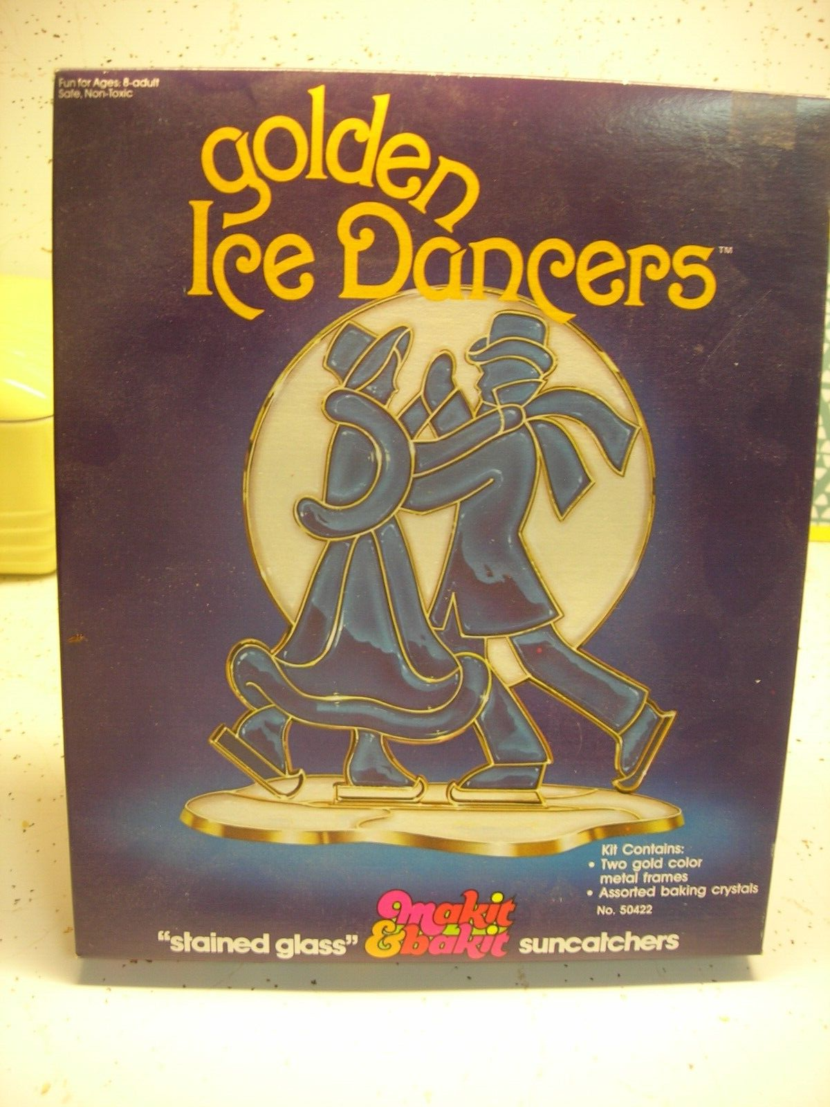 VINTAGE MAKIT & BAKIT STAINED GLASS KIT ~ ICE DANCERS ~  NOS