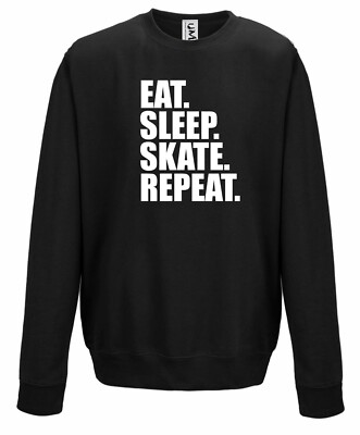 Eat Sleep Skate Repeat Skateboarder Skateboard Pullover alle Größen Erwachsene & Kinder