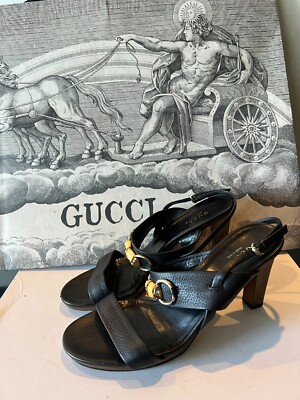 Gucci Black Textured Sandals Leather sandals Gucci Black size 7 UK in Leather - 44567257 main image 4
