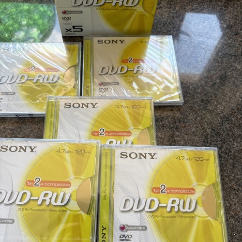 5 x SONY DVD-RW 4.7GB/120 Min DVD Re-Recordable DMW47A2 2 - New - Afbeelding 3 van 3
