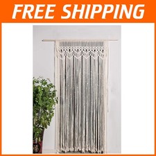 Bohemian Macrame Door Curtain, Semi-Sheer 82''L x 37.5''W, Perfect for Weddings