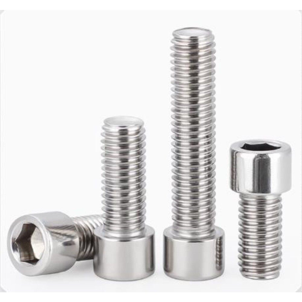 2PCS M10*90 half tooth 201 StainlessSteel Hex Socket Head Cap Scre ...