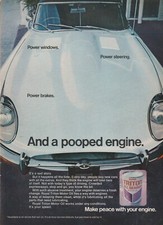 1969 Royal Triton Motor Oil - Sad Story Jaguar Pooped Engine - Print Ad Photo