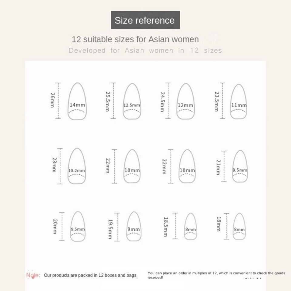 Detachable Press On Nails Fake Nials False Nails Short Almond French