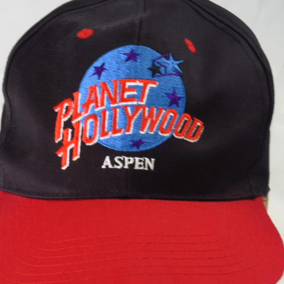 Sombrero rojo negro Snapback Planet Hollywood Aspen vintage años 90 PROMOCIÓN bordado S/M Foto 2 de 4