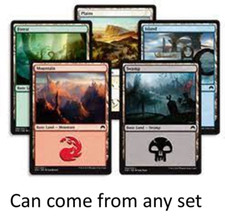 Basic Land Card Lot From any set 100 equal amount of 20 each type Magic Mtg