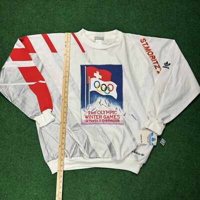 Vintage Adidas St Moritz 2nd Winter Olympic Games 1928 Sweater Men's Large NWT