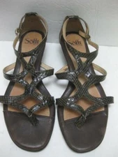 SOFFT brown snake skin gladiator strappy comfort sandals flats shoes 8  M