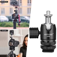 Mini Ball Head w/ Removable Cold Hot Shoe Mount Alloy 360 1/4" for DSLR Cameras