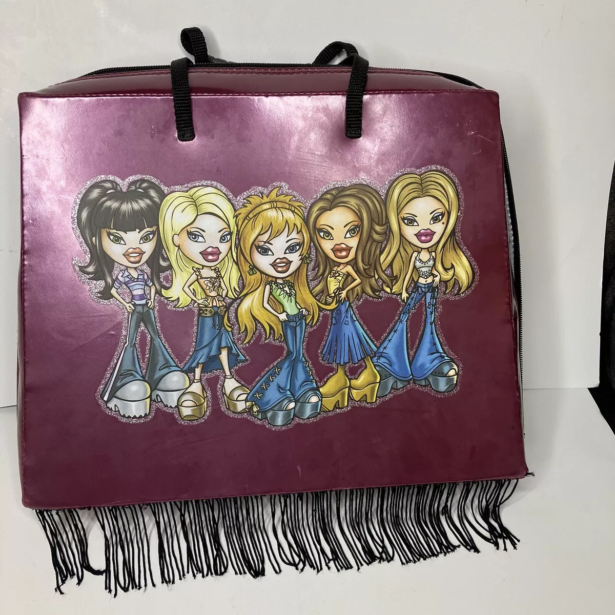 2002 Purple BRATZ Doll Clothing Zip Travel Bag Carrying Case W/ Fringe &  Accesso