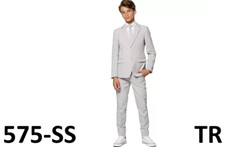 Boys 10-16 OppoSuits Groovy Grey Solid Suit, US12