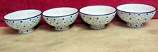 Polka-Dotted Footed Ice Cream Bowl Set of 4