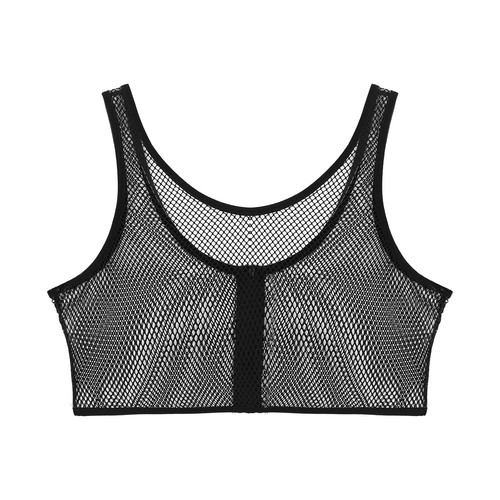 Women's Sheer Mesh Hollow Out Fishnet See Through Cami Crop Top Vest Tank Tops - Picture 97 of 103